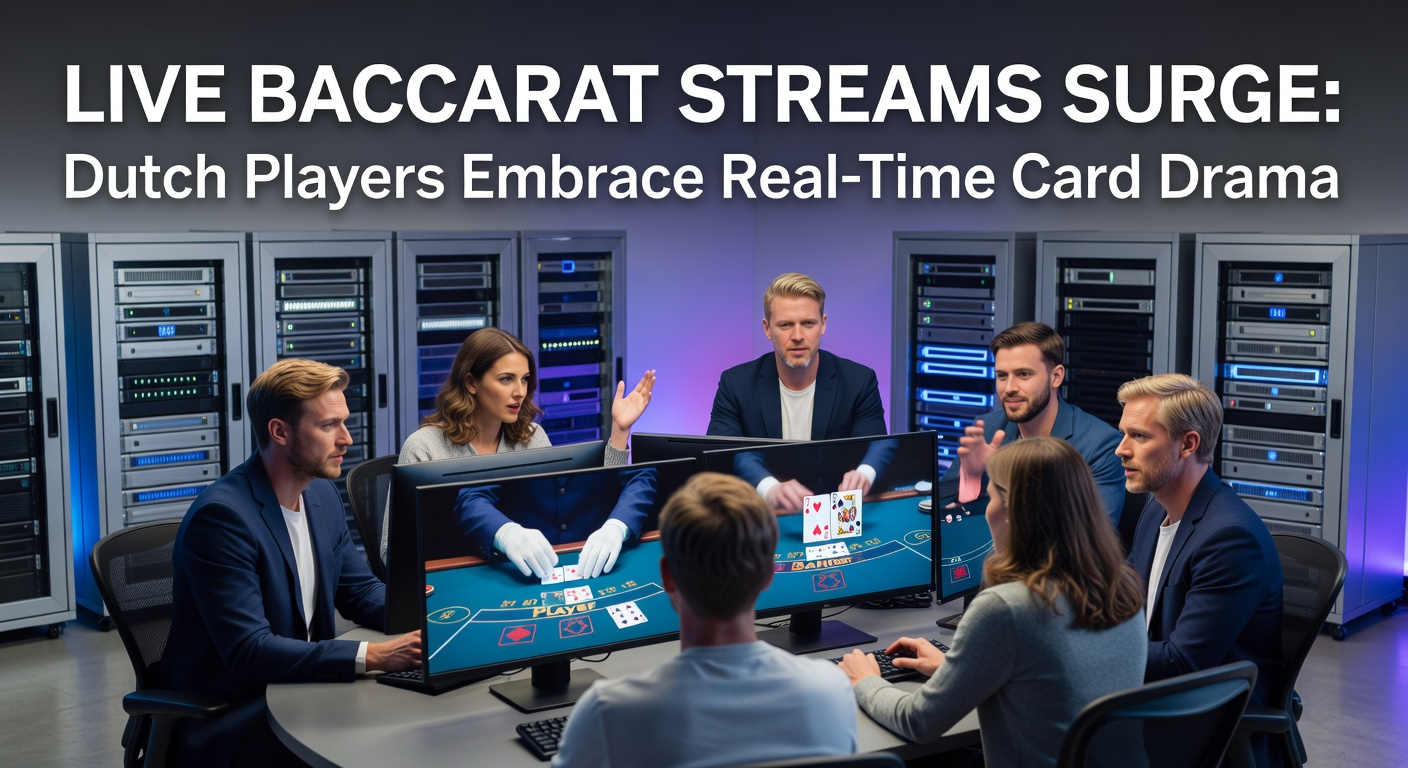 Live baccarat dealer deelt kaarten uit tijdens een intensieve stream, met spelers die in spanning toekijken