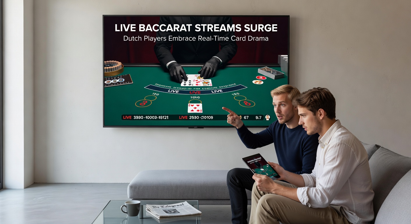 Spelers chatten live tijdens een baccarat sessie, met close-ups van kaarten en fiches op de tafel