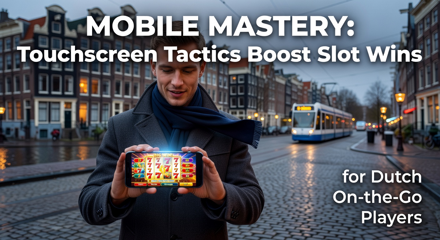 Nederlandse speler geniet van mobiele slots op touchscreen tijdens het pendelen, met kleurrijke slot reels in actie op een smartphone-scherm