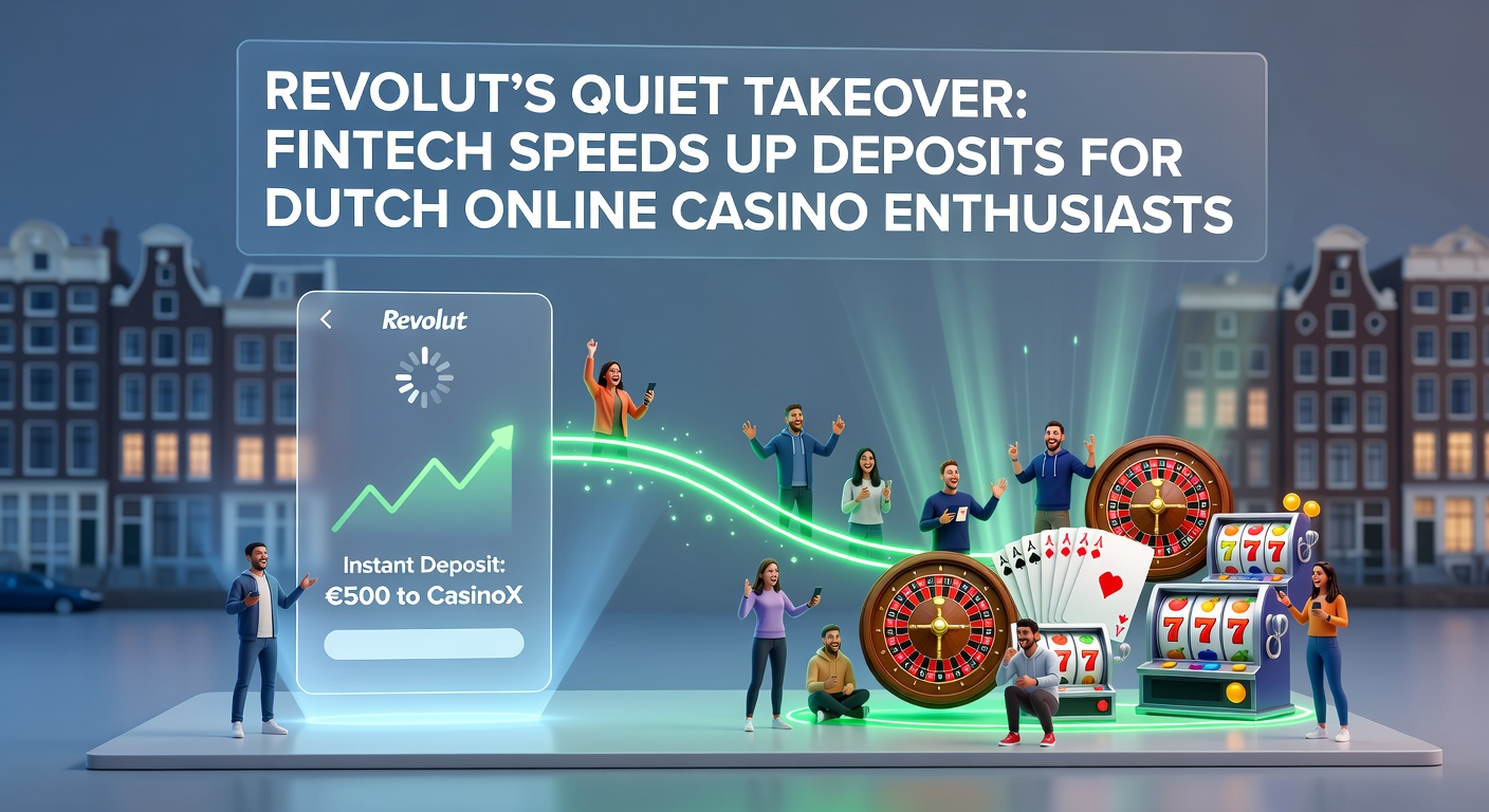 Grafiek met stijgende Revolut-transacties in Nederlandse online casinos, met app-screenshots en euro-symbolen